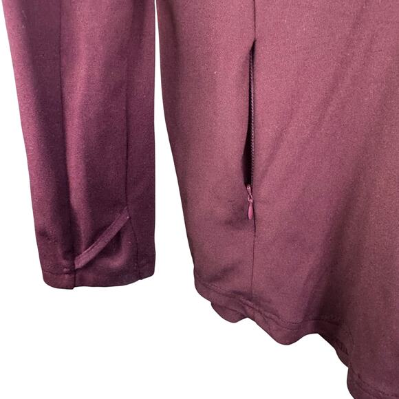 Spyder Active Burgundy Half Zip Pullover Medium Thumbholes & Pocket - Picture 3 of 4